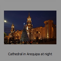 Cathedral in Arequipa at night